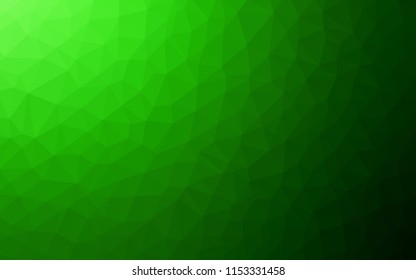 Light Green vector shining triangular cover. Geometric illustration in Origami style with gradient.  Triangular pattern for your design.