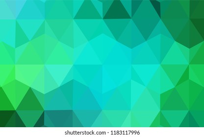 Light Green vector shining triangular cover. Shining polygonal illustration, which consist of triangles. Completely new template for your banner.