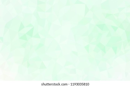 Light Green vector shining triangular cover. Creative illustration in halftone style with triangles. Best triangular design for your business.