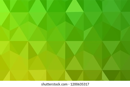 Light Green vector shining triangular cover. Geometric illustration in Origami style with gradient.  New template for your brand book.
