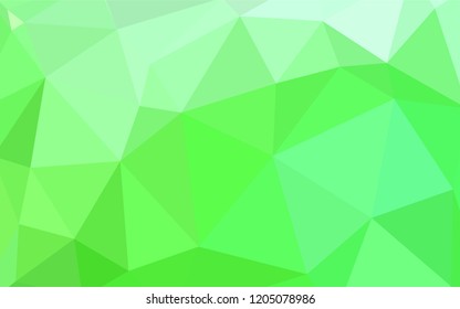 Light Green vector shining triangular cover. Shining polygonal illustration, which consist of triangles. Polygonal design for your web site.