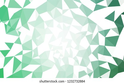 Light Green vector shining triangular cover. Shining colorful illustration with triangles. Polygonal design for your web site.