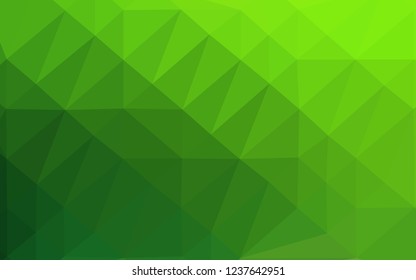 Light Green vector shining triangular template. A sample with polygonal shapes. Brand new style for your business design.
