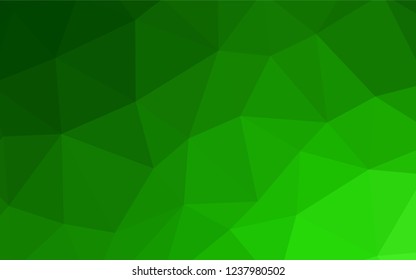 Light Green vector shining triangular layout. Elegant bright polygonal illustration with gradient. Best triangular design for your business.