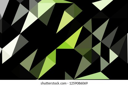 Light Green vector shining triangular pattern. Creative illustration in halftone style with gradient. Brand new design for your business.