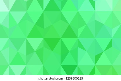 Light Green vector shining triangular backdrop. A sample with polygonal shapes. Template for cell phone's backgrounds.