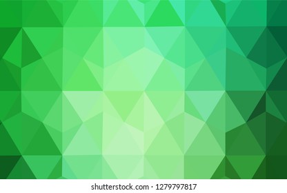 Light Green vector shining triangular cover. Glitter abstract illustration with an elegant triangles. New template for your brand book.