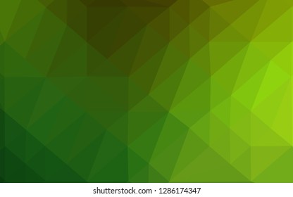 Light Green vector shining triangular template. Colorful abstract illustration with gradient. Template for a cell phone background.