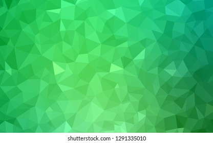 Light Green vector shining triangular background. Colorful illustration in polygonal style with gradient. Template for cell phone's backgrounds.