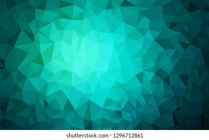 Light Green vector shining triangular backdrop. Shining polygonal illustration, which consist of triangles. Brand new design for your business.