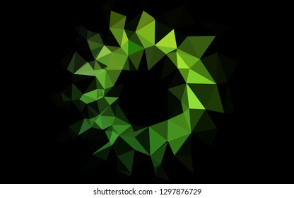 Light Green vector shining triangular background. A vague abstract illustration with gradient. The best triangular design for your business.