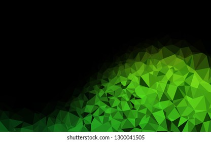 Light Green vector shining triangular pattern. Creative illustration in halftone style with gradient. Textured pattern for background.