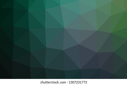Light Green vector shining triangular background. Creative illustration in halftone style with gradient. Completely new template for your business design.