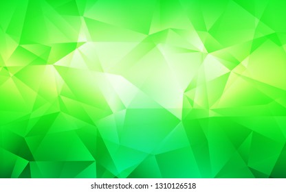 Light Green vector shining triangular layout. Triangular geometric sample with gradient.  Pattern for a brand book's backdrop.