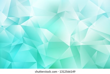 Light Green vector shining triangular backdrop. Glitter abstract illustration with an elegant triangles. Brand new design for your business.