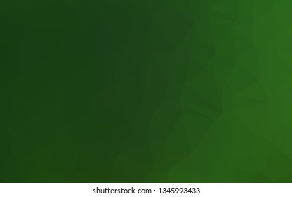 Light Green vector shining triangular pattern. Colorful illustration in Origami style with gradient.  The best triangular design for your business.