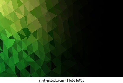 Light Green vector shining triangular background. Geometric illustration in Origami style with gradient. Polygonal design for your web site.