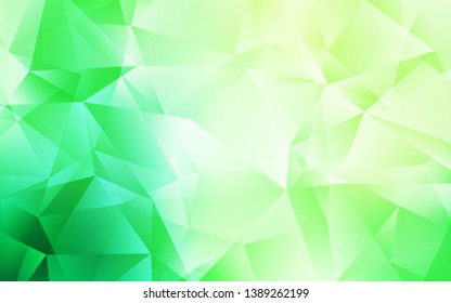 Light Green vector shining triangular backdrop. Elegant bright polygonal illustration with gradient. Completely new template for your banner.