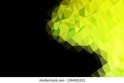 Light Green vector shining triangular template. Colorful illustration in Origami style with gradient.  Template for a cell phone background.