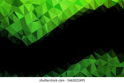 Light Green vector shining triangular pattern. Shining colored illustration in a Brand new style. Textured pattern for background.