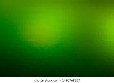 Light Green vector shining triangular pattern. A vague abstract illustration with gradient. Brand new style for your business design.