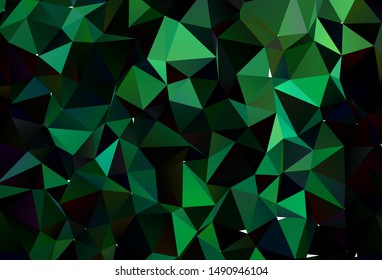 Light Green vector shining triangular template. A vague abstract illustration with gradient. New texture for your design.