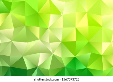 Light Green vector shining triangular background. Shining illustration, which consist of triangles. Triangular pattern for your business design.