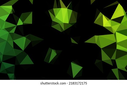 Light Green vector shining triangular background. Creative illustration in halftone style with gradient. New texture for your design.