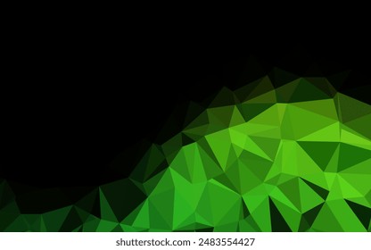 Light Green vector shining triangular pattern. Glitter abstract illustration with an elegant design. Textured pattern for background.