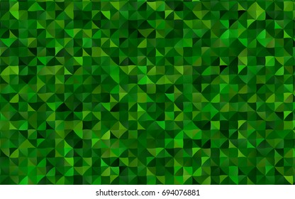 Light Green vector shining triangular pattern. A vague abstract illustration with gradient. A completely new design for your business.