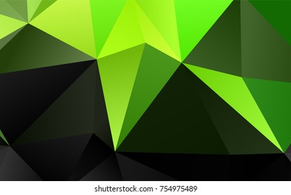 Light Green vector shining triangular pattern. An elegant bright illustration with gradient. The template can be used as a background for cell phones.