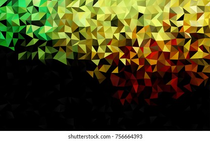 Light Green vector shining triangular background. Shining colored illustration in a brand-new style. A completely new design for your business.