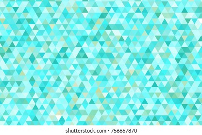 Light Green vector shining triangular pattern. Geometric illustration in Origami style with gradient.  The template can be used as a background for cell phones.