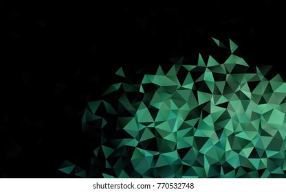 Light Green vector shining triangular template. Geometric illustration in Origami style with gradient.  A new texture for your design.