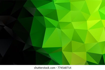 Light Green vector shining triangular background. Shining illustration, which consist of triangles. A completely new template for your business design.