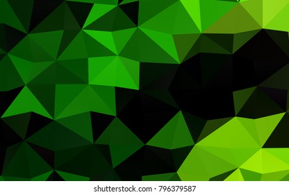 Light Green vector shining triangular pattern. A sample with polygonal shapes. Brand-new design for your business.