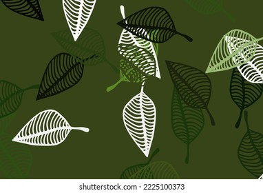 Light Green vector sketch backdrop. Pattern with gradient colorful leaves in natural style. The best blurred design for your business.