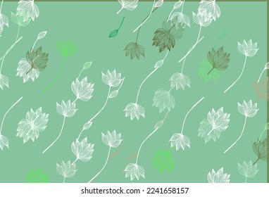 Fondo de esbozo de vector verde claro. Ilustración abstracta brillante con hojas. Una nueva textura para tu diseño.