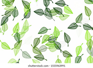 Light Green vector sketch cover. Creative illustration in simple style with leaves. The best blurred design for your business.
