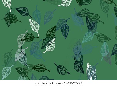 Light Green vector sketch cover. Decorative illustration with abstract colorful leaves. Brand new style for your business design.