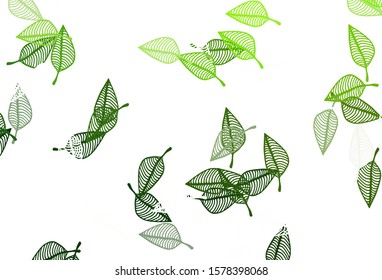 Light Green vector sketch cover. Creative illustration in simple style with leaves. The best blurred design for your business.