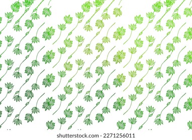 Light Green vector sketch cover. Glitter abstract illustration with leaves. Pattern for heads of websites and designs.