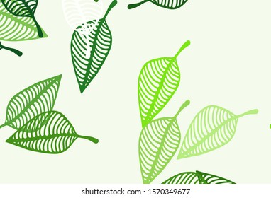Light Green vector sketch layout. Pattern with gradient colorful leaves in natural style. New template for your business design.