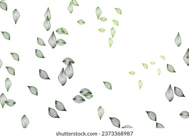 Light Green vector sketch layout. Pattern with gradient colorful leaves in natural style. Pattern for brand book.