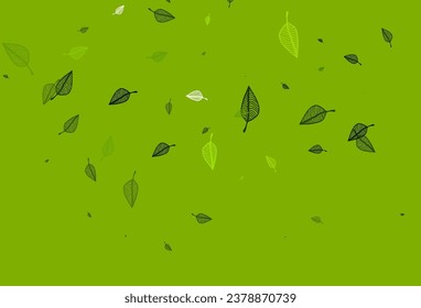 Light Green vector sketch layout. Doodle illustration of leaves in Origami style with gradient. The best blurred design for your business.