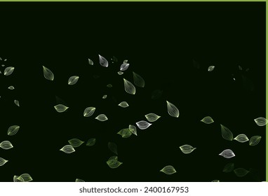 Light Green vector sketch layout. A vague abstract illustration with leaves in doodles style. New template for your brand book.
