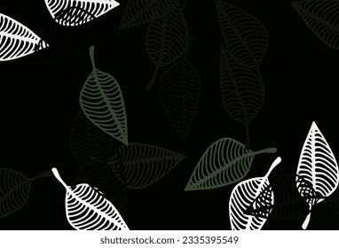 Light Green vector sketch template. Colorful illustration in doodle style with leaves. Pattern for coloring books and pages for kids.