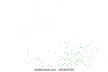 Light Green vector of small triangles on white background. Illustration of abstract texture of triangles. Pattern design for banner, poster, cover.