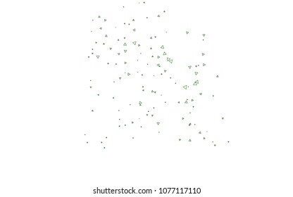 Light Green vector of small triangles on white background. Illustration of abstract texture of triangles. Pattern design for banner, poster, cover.