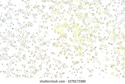 Light Green vector of small triangles on white background. Illustration of abstract texture of triangles. Pattern design for banner, poster, cover.